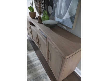 Home Simpatico 83-Inch Wire Brushed White Oak Media Console