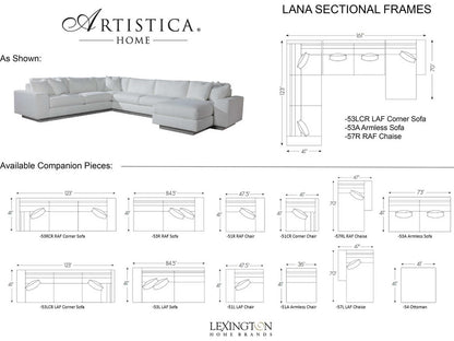 Upholstery Lana 3-Piece Modular Sectional Sofa in White Fabric