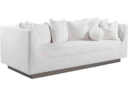 Home Claudette 3-Seat Bench Seat Sofa in White Upholstered Fabric