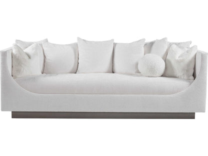 Home Claudette 3-Seat Bench Seat Sofa in White Upholstered Fabric