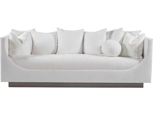 Home Claudette 3-Seat Bench Seat Sofa in White Upholstered Fabric