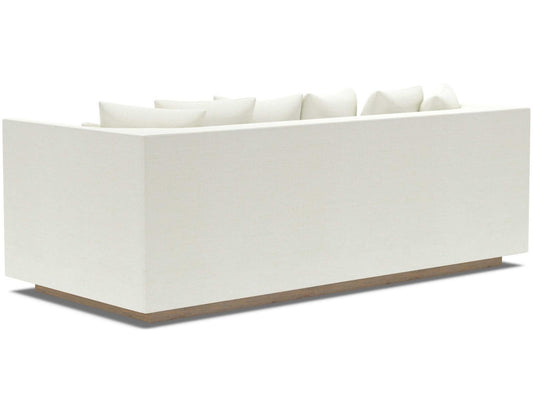 Claudette White Upholstered Sofa with Down Blend Cushions