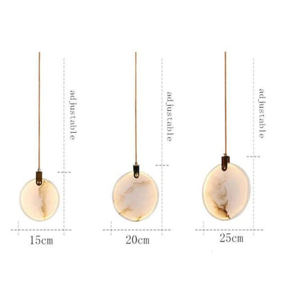 Alabaster Disc Long Staircase Chandelier