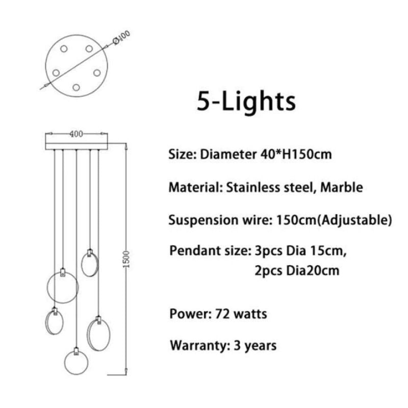 Alabaster Disc Long Staircase Chandelier