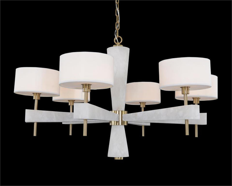 Alabaster Six-Light Round Chandelier