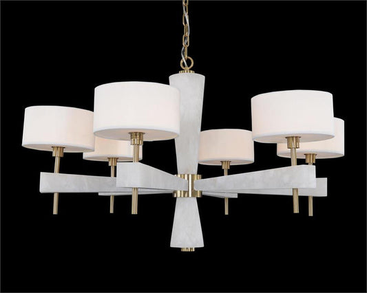 Alabaster Six-Light Round Chandelier