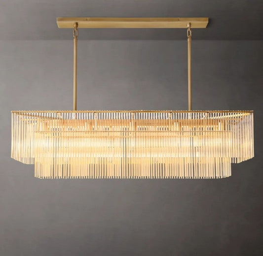 Dimarion Rectangular Glass Chandelier 54″