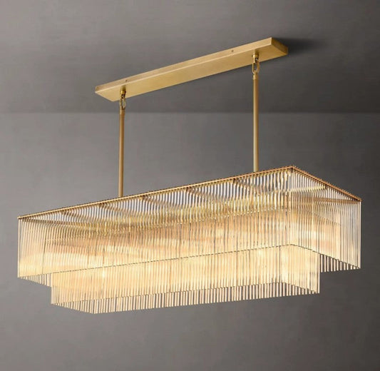 Dimarion Rectangular Glass Chandelier 54″