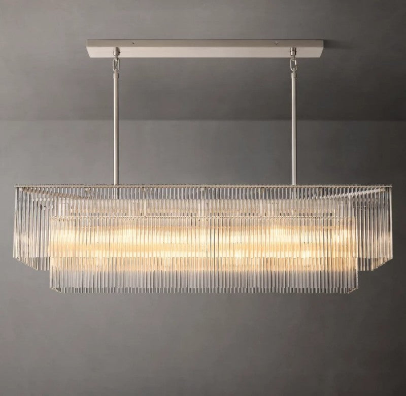Dimarion Rectangular Glass Chandelier 54″