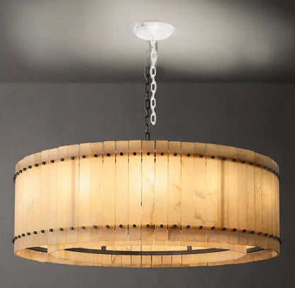 Aurelix Alabaster Round Chandelier