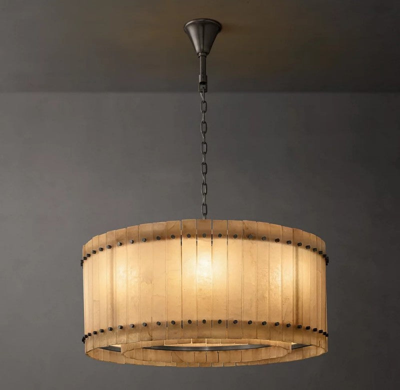 Aurelix Alabaster Round Chandelier