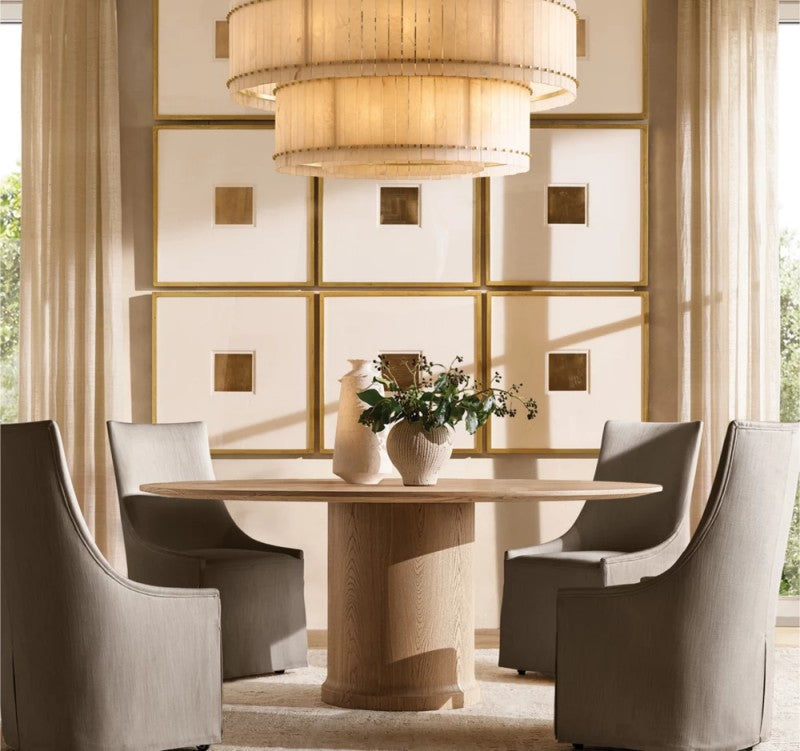 Aurelix Alabaster Round 2-Tiered Chandelier