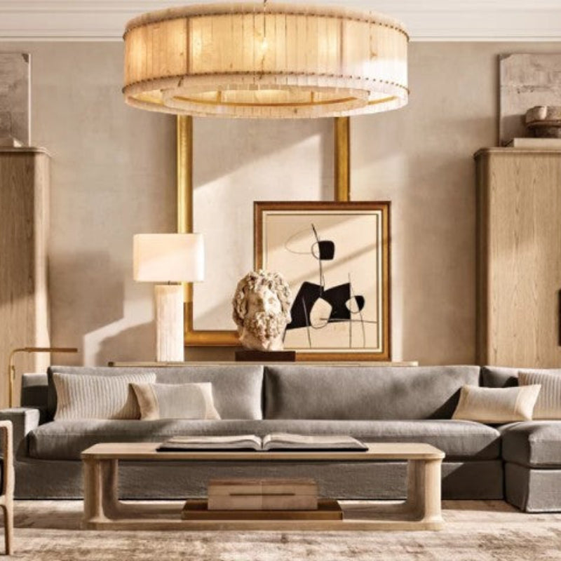 Aurelix Alabaster Round Chandelier