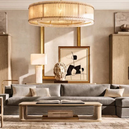 Aurelix Alabaster Round Chandelier