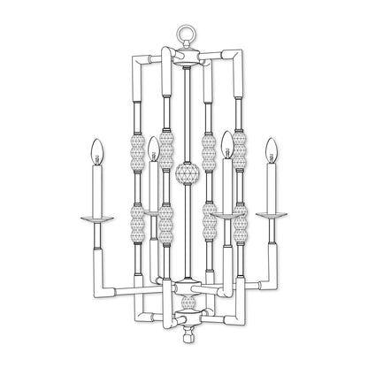 American Brass And Crystal Magro 4 Light Mini Chandelier Cp382916