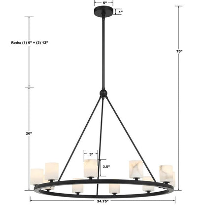 Agron 10 Light Alabaster Chandelier