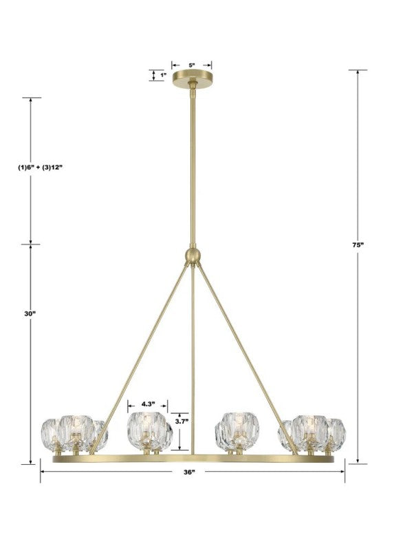 Agron 10 Light Crystal Chandelier
