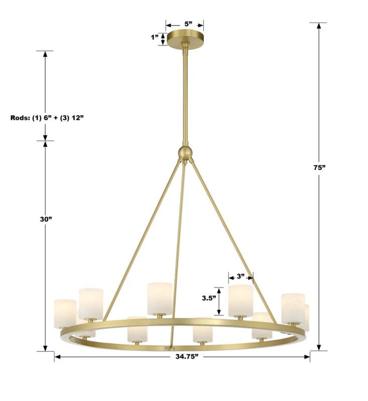 Agron 10 Light Alabaster Chandelier