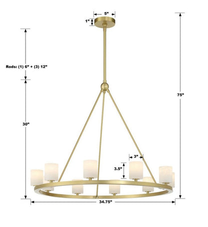 Agron 10 Light Alabaster Chandelier
