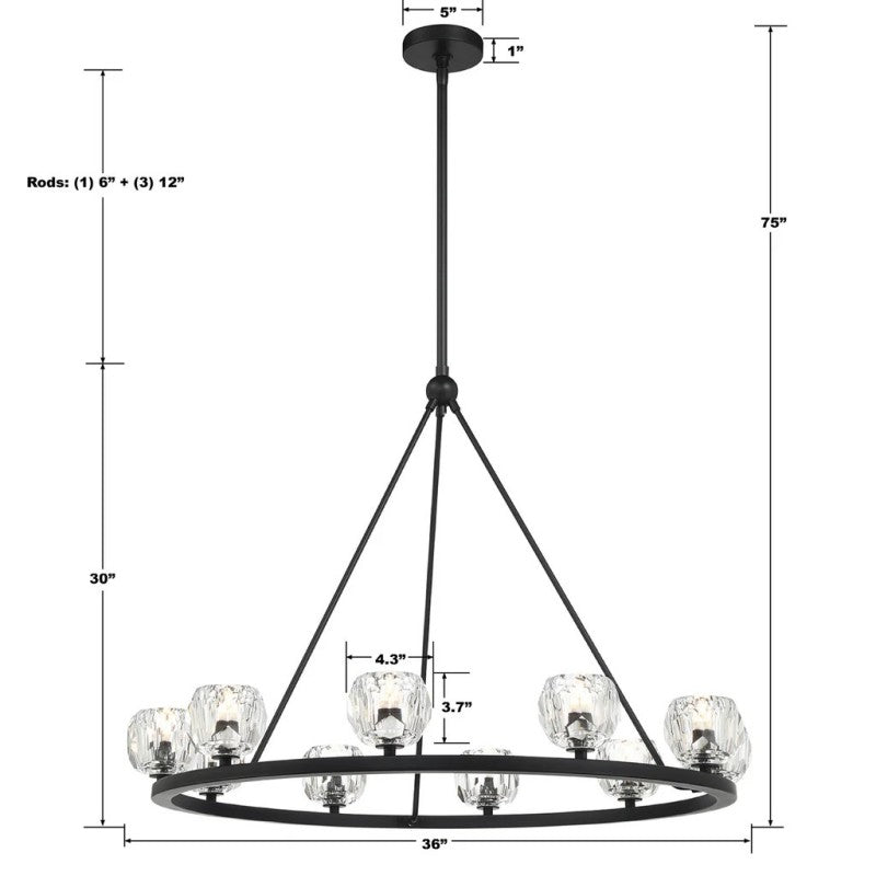 Agron 12 Light Crystal Chandelier