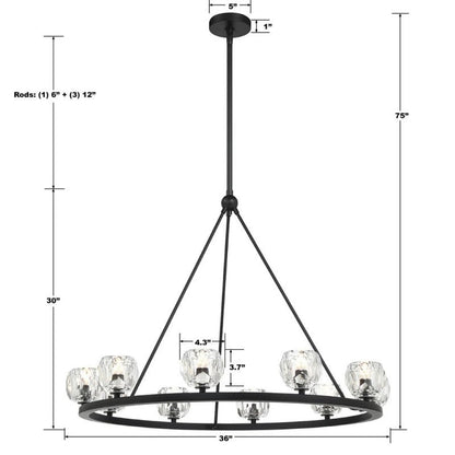 Agron 12 Light Crystal Chandelier
