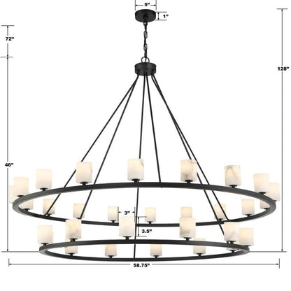 Agron 30 Light Alabaster Chandelier