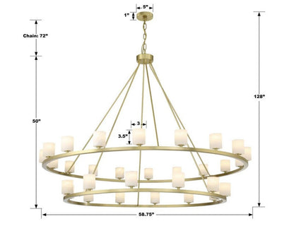 Agron 30 Light Alabaster Chandelier