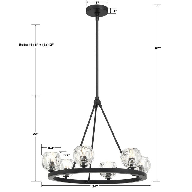 Agron 6 Light Crystal Chandelier