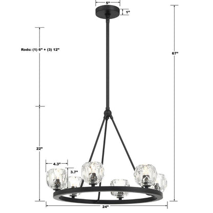 Agron 6 Light Crystal Chandelier