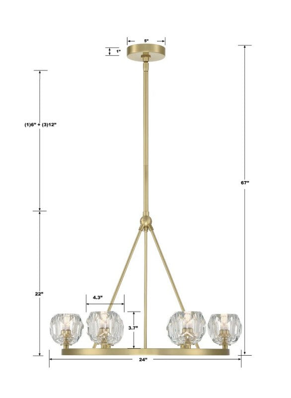 Agron 6 Light Crystal Chandelier