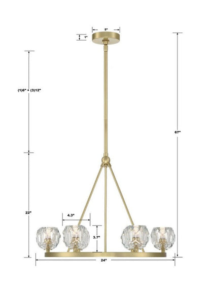 Agron 6 Light Crystal Chandelier