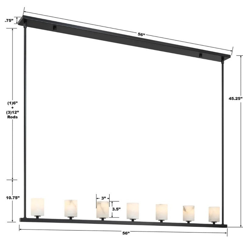 Agron 7 Light Alabaster Chandelier