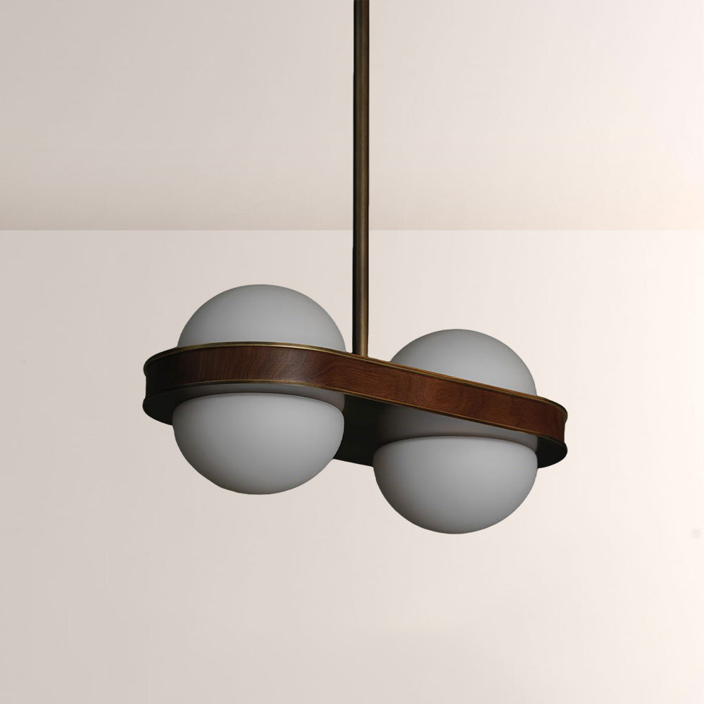 Arris Walnut Bronze Orb Cluster Pendant