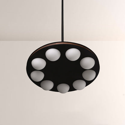 Arris Walnut Matte Orb Canopy Chandelier