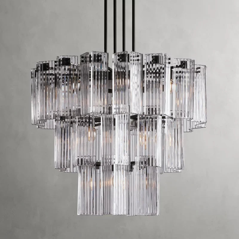 Art Glass Delsia Round Chandelier 38"