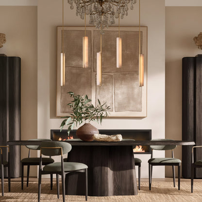Audor Alabaster Linear Chandelier 54"