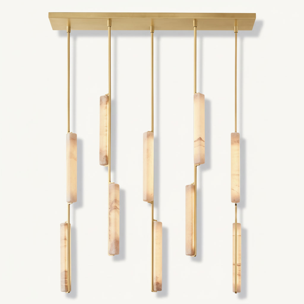 Audor Alabaster Linear Chandelier 54"