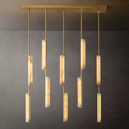 Audor Alabaster Linear Chandelier 54"