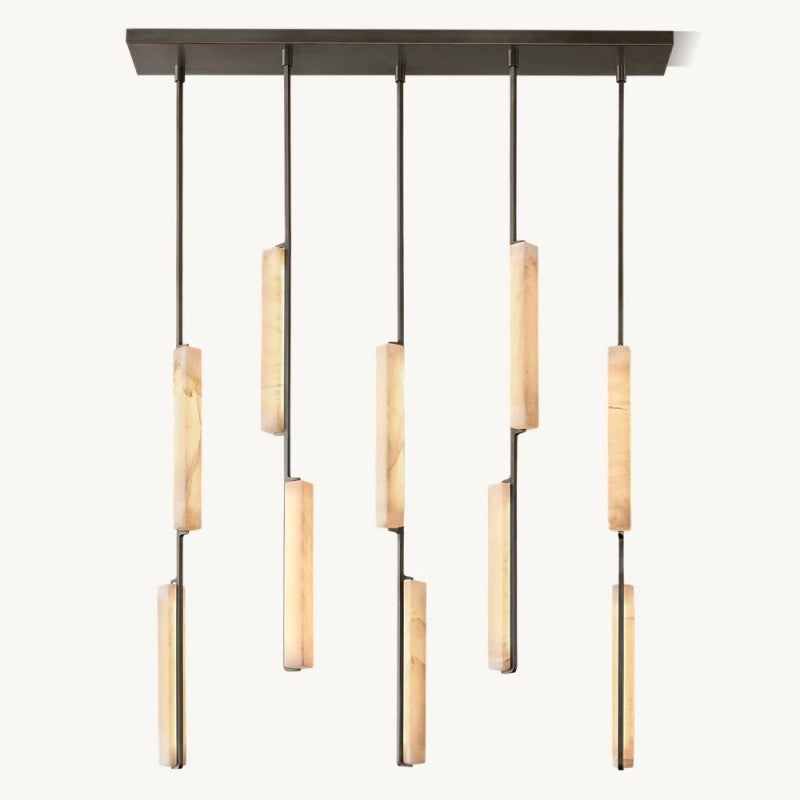 Audor Alabaster Linear Chandelier 54"