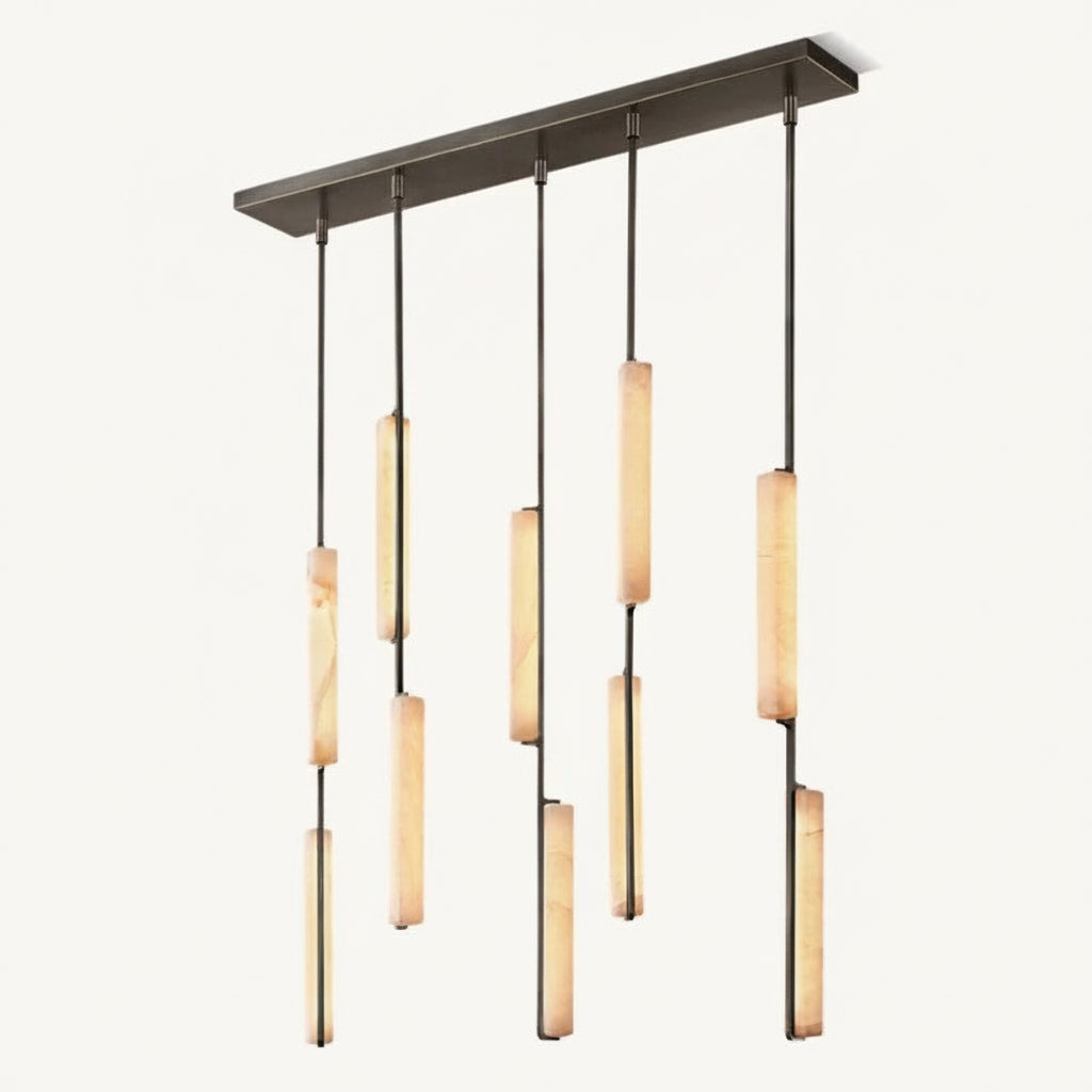 Audor Alabaster Linear Chandelier 54"