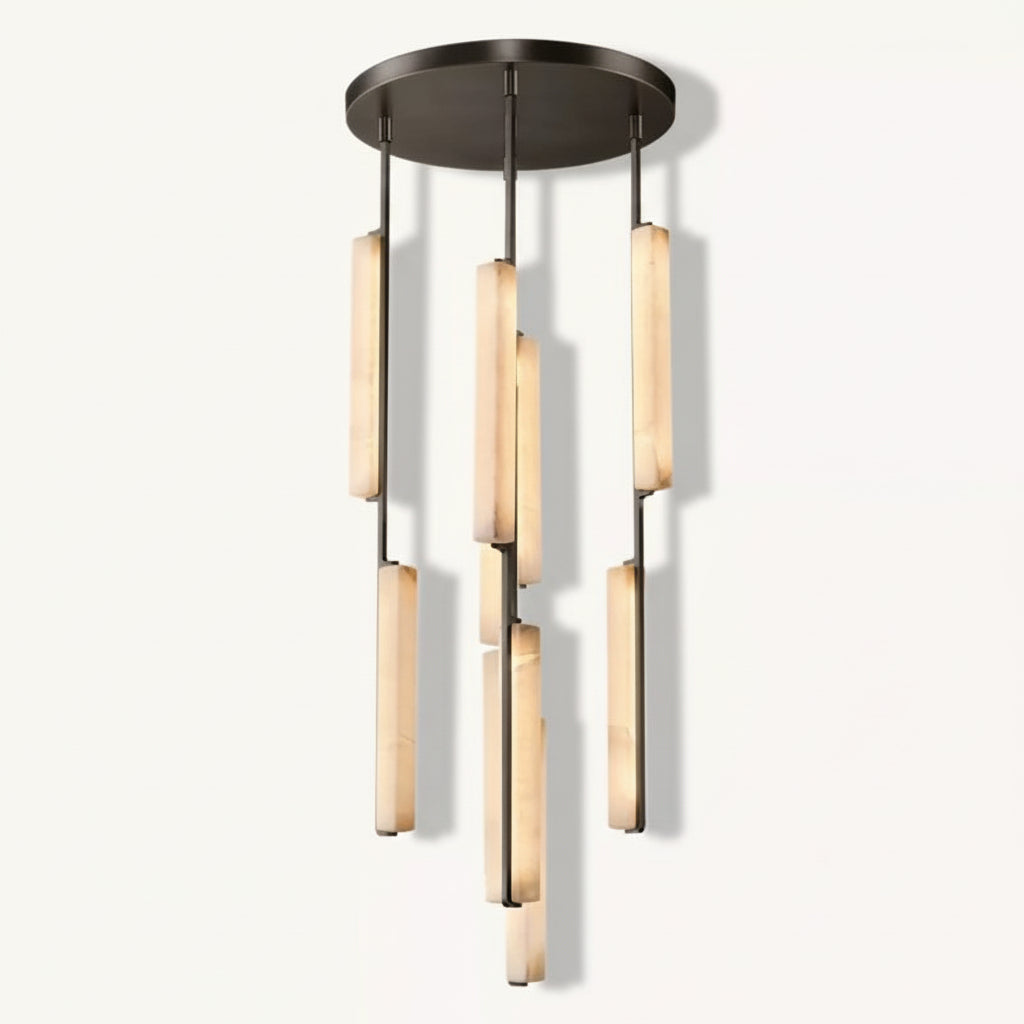 Audor Alabaster Round Chandelier 24"
