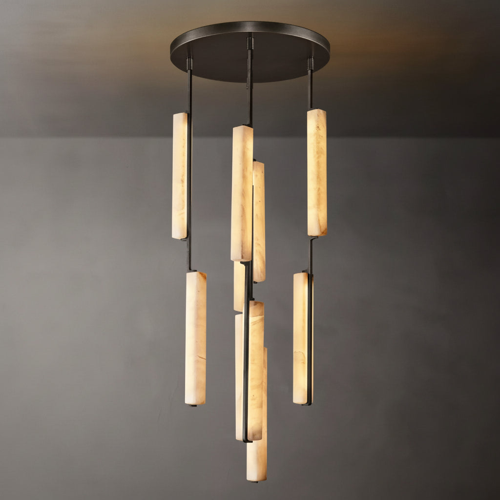 Audor Alabaster Round Chandelier 24"