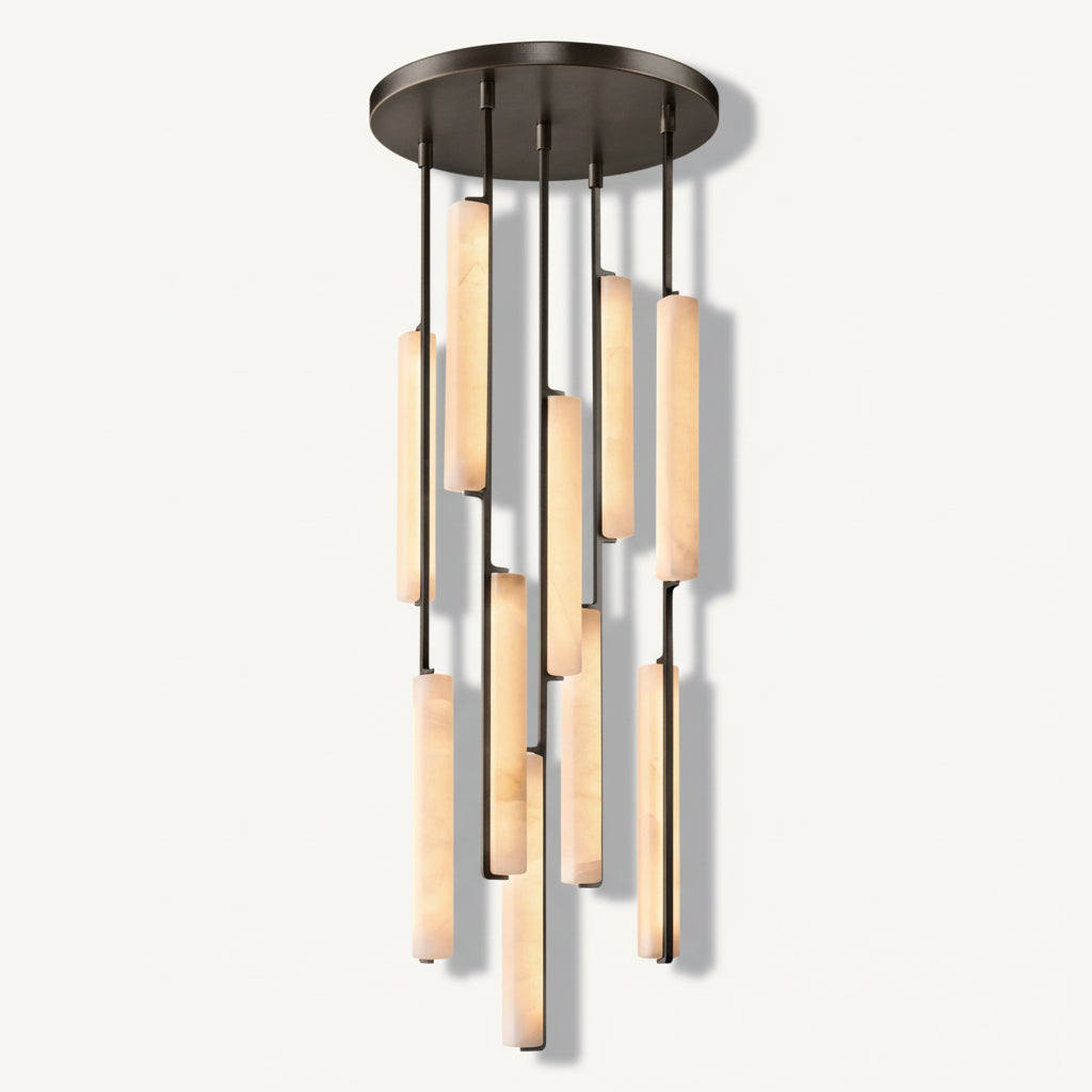 Audor Alabaster Round Chandelier 24"