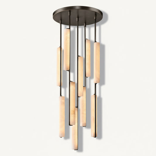 Audor Alabaster Round Chandelier 24"