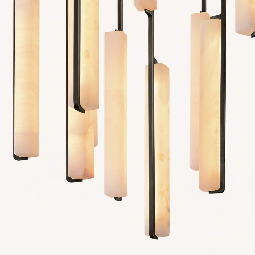 Audor Alabaster Round Chandelier 56"