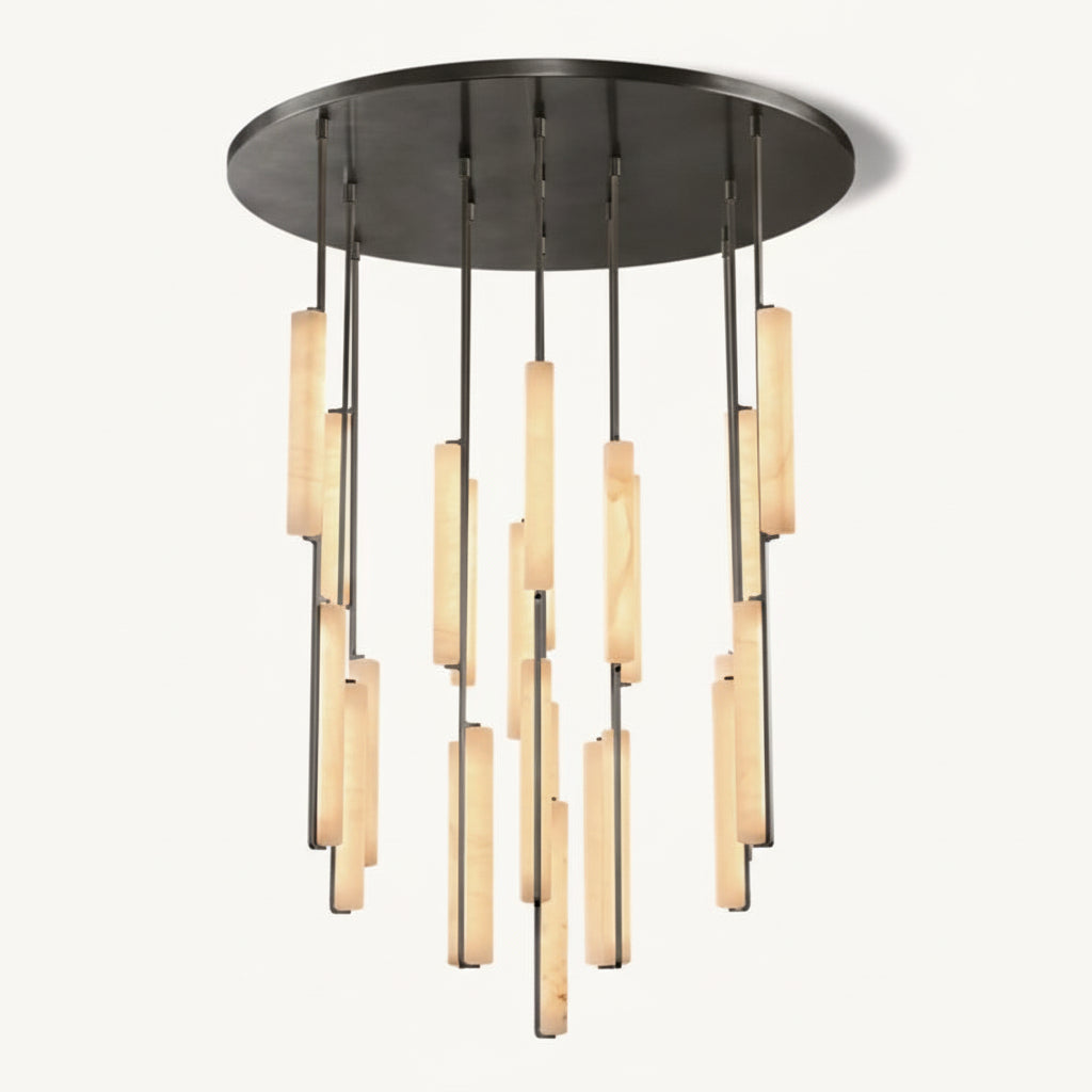 Audor Alabaster Round Chandelier 56"