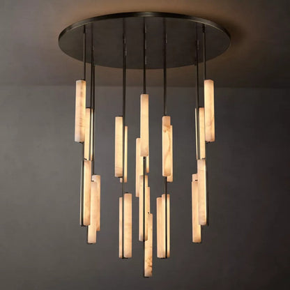 Audor Alabaster Round Chandelier 56"