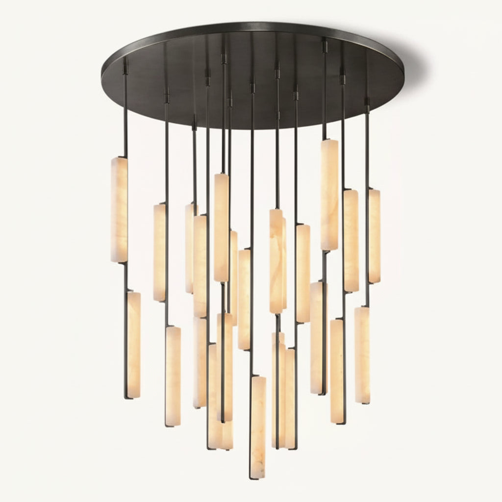 Audor Alabaster Round Chandelier 56"