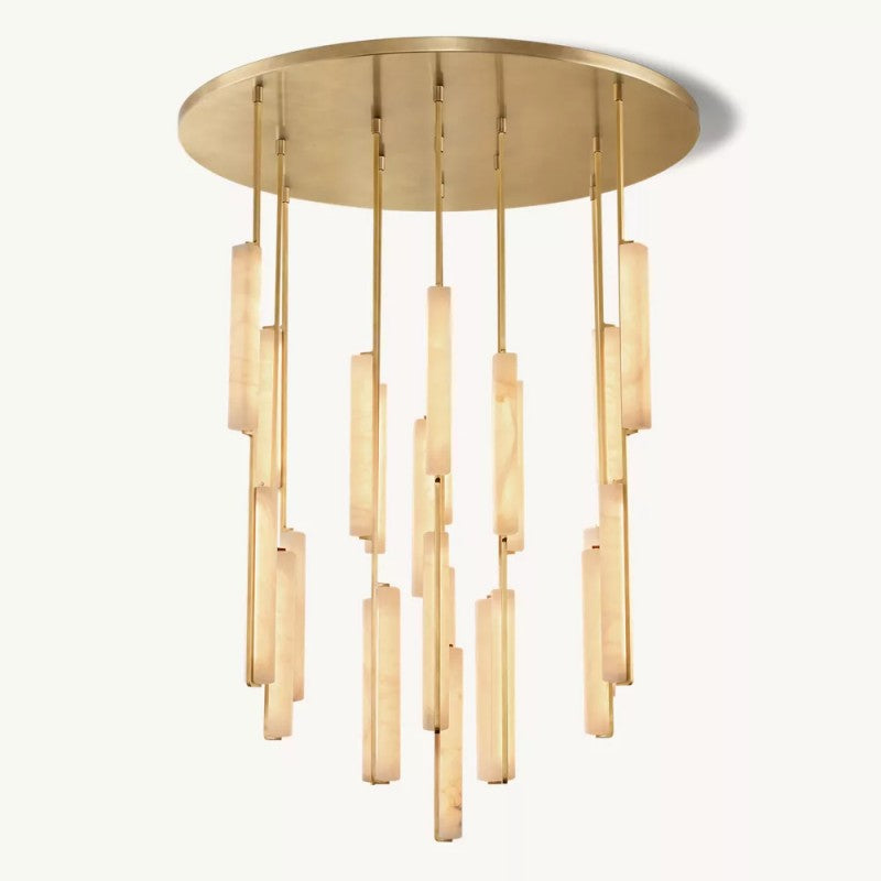 Audor Alabaster Round Chandelier 56"