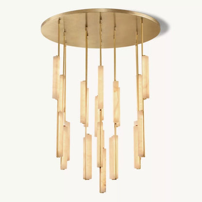 Audor Alabaster Round Chandelier 56"